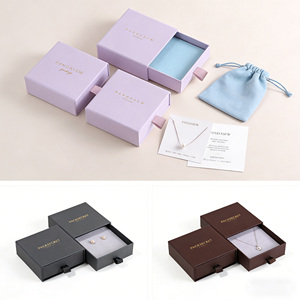 Custom Logo Rigid Sliding <b>Gift</b> <b>Box</b> with Sponge and Matt Lamination Multiple Colors EVA Lining for Jewelry - Product Image 3