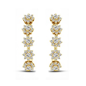 Pendientes de Aro de Diamantes Redondos de Laboratorio de Lujo de 0.99 Quilates para Mujer, Color VVS VS EF, Disponibles en Plata de Ley 925, Oro de 10 y 14 Quilates - Product Image 5