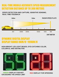 ป้ายเรดาร์นักสืบความเร็วดิจิตอลแบบกำหนดเองได้ป้ายจำกัดความเร็วของเรดาร์พลังงานแสงอาทิตย์ - Product Image 5