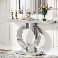 Table console en bois de luxe avec miroir salon moderne fabrication de meubles blancs en gros