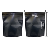 Bolsa Doypack Ziplock Yin Yang de 1 lb, Negra Translúcida Esmerilada, 100 Micras de Grosor, para Alimentos con Impresión por Grabado PA/NY