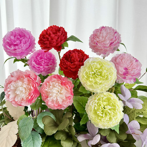 Fleurs artificielles de pivoine Meilin, fleurs en soie pour mariage et décoration intérieure, 2 têtes en stock - Product Image 1