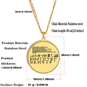 HLSS533 <span class=keywords><strong>El</strong></span> <span class=keywords><strong>alfabeto</strong></span> angelical <span class=keywords><strong>Alfabeto</strong></span> celestial Alfabetos hebreos y griegos Talismán Amuleto Collar colgante de acero inoxidable - Product Image 4