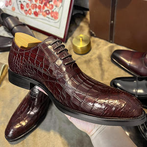 Customized British Brook Engraved Men's Lace-Up Oxford Leather Comfortable Men's Business Casual Formal Shoes - Product Image 3