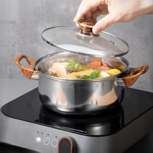 LOVFE Batterie de Cuisine 12 Pièces, Ensemble de Casseroles et Poêles Antiadhésives, Faitout, Casserole, Bouilloire en Acier Inoxydable - Product Image 3