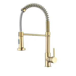 Kitchen Brass Taps Spring Pull Down Kitchen Faucet Water Taps Copper Kitchen Mixer