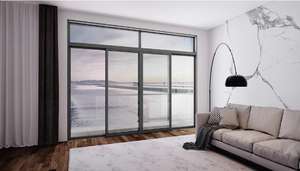 <span class=keywords><strong>Porte</strong></span> coulissante vitrée double rail robuste pour villa et commerce, avec moustiquaire, conforme aux normes australiennes - Product Image 2