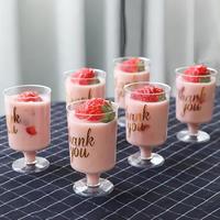 Petit PS transparent en plastique pour fête restauration crème glacée aux fruits Mousse Pudding apéritif servant une élégante présentation ronde Dessert Parfait Cup