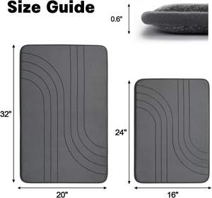 Alfombra de Baño Ultra Absorbente con Patrón de Ondas, de Tierra de Diatomeas, Antideslizante y de Secado Rápido para Baño y Cocina - Product Image 2