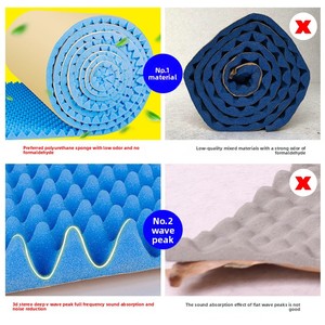 Espuma Acústica Autoadhesiva de Poliuretano con Forma de Ola para Aislamiento Acústico, <span class=keywords><strong>Esponja</strong></span> Absorbente de Sonido para Montaje en Pared - Product Image 4