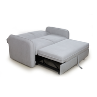 Canapé-lit convertible 2 places en tissu gris clair pour salon, chambre, appartement, meubles de maison