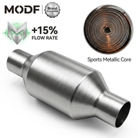 Konverter Katalitik Universal High Flow 50mm 2" Baja Tahan Karat Performa Tinggi Knalpot OBDII Euro 4/5 NO CEL 200/400 CPSI