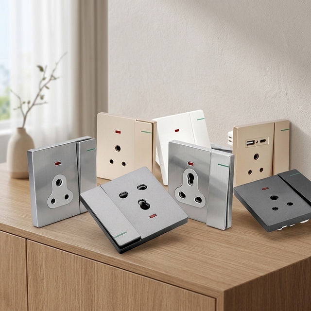 New Design 250V AC IP21 PC Metal Modular Smart Switches and Sockets Electrical Switch Wall Switch Socket