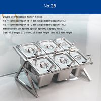 Wadah Makanan Stainless Steel Anti Uap Ukuran 1/6 (5,9 Inci) untuk Katering, Hotel, dan Pesta, Dapat Ditumpuk