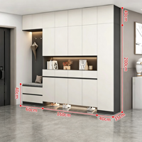 Meuble à chaussures moderne et contemporain pour entrée de salon, en bois massif, rangement pour hall d'entrée, couleur et taille personnalisables, grande capacité, séparateur de pièce