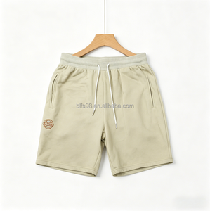 Knitted Worsted Fabric Mid-Waist <b>Elastic</b> Waist Solid American Sweat Handmade Men's High-End Summer Sports Casual Shorts - Product Image 5