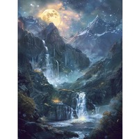 Peinture au diamant faite à la main, DIY, paysage moderne entièrement orné de diamants, toile peinte à la main