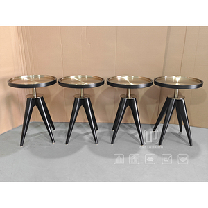 Foshan Hotel Home Living Room Furniture Stand <b>Black</b> and Gold Counter Round Wooden <b>Bar</b> <b>Stools</b> & Ottomans Foshan <b>Stools</b> & Ottomans - Product Image 5