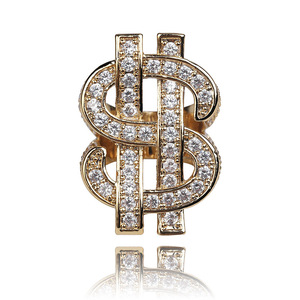 Nuevo Anillo de Dólar Chapado <span class=keywords><strong>en</strong></span> Oro con Circonitas Estilo Hip-hop, para Boda, a la Moda, para Hombres y Mujeres, Venta al por Mayor - Product Image 2
