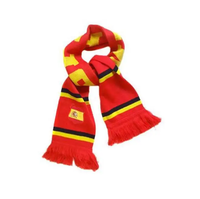 fußball-fanrenschal für spanien fan acryl-schal französisch jacquard winterstrick-schal