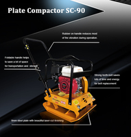 Compacteur à plaque vibrante de qualité fiable, poids lourd, SC-90 avec moteur essence/diesel