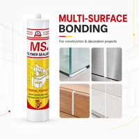 Adhésif Scellant Polymère MS Haute Adhérence Peignable Étanche Faible Teneur en COV Non Corrosif Durcissement à l'Humidité pour Fenêtres Portes Verre Métal Bois