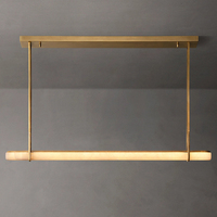 Luminaire suspendu LED linéaire moderne pour îlot de cuisine, salle à manger, bar, en albâtre