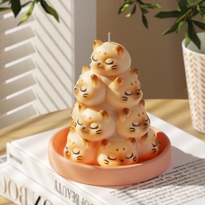 Molde de silicona al por mayor para velas con forma de animales lindos, molde de resina para decoración del hogar, moldes para velas aromáticas de gato y panda - Product Image 2