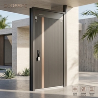 Puerta de Seguridad Blindada de Lujo SODERFE para Villa, Insonorizada 40db, Silenciosa, de Acero Multicapa, Entrada Moderna con Cerradura Inteligente Exterior