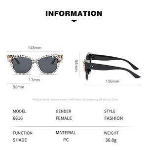 Nouvelles Lunettes de Soleil pour Femmes, Design Classique, Métal Beige, UV400, Cadre en Cristal Diamant, Strass Brillant - Product Image 6