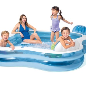 <span class=keywords><strong>Piscine</strong></span> gonflable carrée <span class=keywords><strong>Intex</strong></span> 56475 en PVC durable et écologique avec dossier, pour la famille, interaction parent-enfant, extérieur, pour enfants - Product Image 1