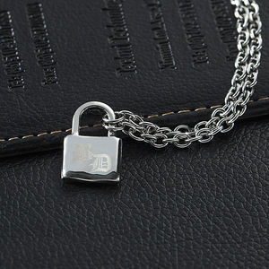 Collar de diamantes de acero inoxidable personalizado para hombres collares de pareja - Product Image 4