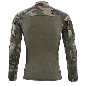 Chemise tactique de combat pour hommes 1/4 Zip manches longues BDU Stretch Slim Fit Shirts Camo <span class=keywords><strong>EDC</strong></span> T Shirt avec poches Quick Dry - Product Image 4