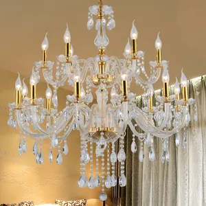 Lampadario di cristallo di lusso in stile europeo moderno soggiorno casa sala da pranzo lampada a sospensione hall dell'hotel eleganti luci decorative