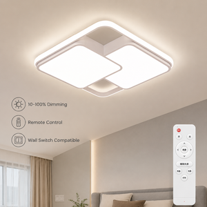 ไฟเพดาน LED ทรงสี่เหลี่ยมทันสมัย ควบคุมความสว่างได้ด้วยรีโมท 3Cct  วัสดุอะคริลิกและเหล็ก ติดตั้งบนพื้นผิว สำหรับห้องนั่งเล่นและห้องนอน - Product Image 4