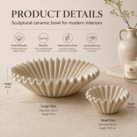 Plateau à fruits en céramique personnalisable haut de gamme, style européen, à bords ondulés, pour la décoration de table à la maison, cadeau d'affaires
