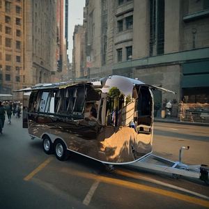 Mobile Germany Cream Totalmente Vintage Sale Coffee Mini Equipment Kitchen Street Food Trucks con cocina completa a la venta - Product Image 5