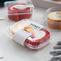 Boîte à gâteau roulé en plastique transparent multi-formes avec logo personnalisé, boîte à dessert jetable en PET, boîte alimentaire en PET pour boulangerie, emballage à emporter