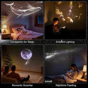 USB LED Projection Night <b>Light</b> Star Galaxy <b>Projector</b> with Interchangeable Projection Slides Warm Night Lamp for Bedroom Kids - Product Image 6