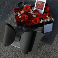 Emballage de fleurs populaire pour la Saint-Valentin, boîte à fleurs transparente portable pour fruits et roses avec nœud
