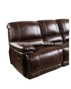 2022 Living room sectional recliner moder sofa set luxury leather air recliner brown color