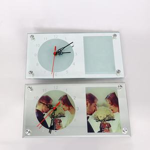Cadre <span class=keywords><strong>photo</strong></span> en verre rectangulaire moderne MIDAS avec horloge, épaisseur 0,5 cm, impression par transfert thermique 6 couleurs pour personnalisation - Product Image 3