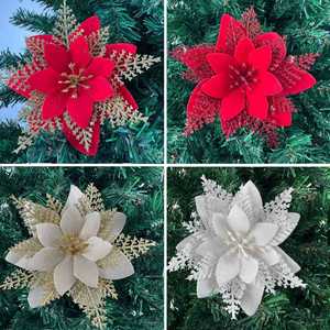 Décorations de Noël Fleurs artificielles Ananas Tissu floqué Poudre Style nordique Guirlande de Noël Arbre de Noël Fabriqué en usine 6 pouces - Product Image 2
