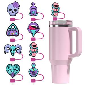 Adornos de Paja para Halloween con Diseño de Dibujos Animados, Diámetro Grande de 10 mm, Adornos Decorativos para Vasos de Paja para Fiestas de Halloween - Product Image 1