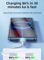 Câble de données USB-A vers Type-C 100W 6A à charge rapide en PVC pour iPhone, Android, appareil photo et ordinateur
