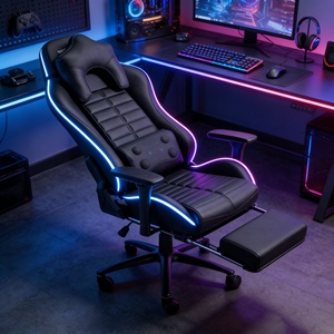 Silla Gamer Moderna Reclinable para PC, Negra, con Brazos 3D, Masaje, Reposapiés, para Videojuegos - Product Image 2