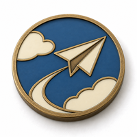 Avion en papier personnalisé en alliage de zinc, cadeau de collection pour souvenirs, fabrication directe en gros, pièce commémorative