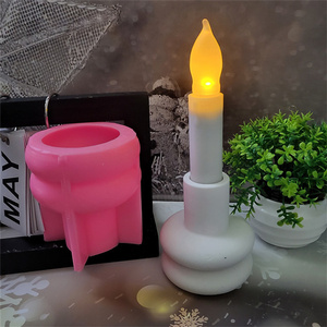 Moldes de fundición de resina hechos a mano estilo Ins moldes de silicona para portavelas de escritorio W0163 para adornos decorativos DIY y herramientas para pasteles - Product Image 1