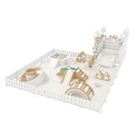 Ensemble d'équipements de jeux intérieurs commerciaux pour enfants, aire de jeux pour tout-petits avec piscine à balles, toboggan, structure d'escalade et clôture