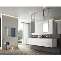 ACE Set kabinet rias kamar mandi, desain untuk apartemen, lemari rias kamar mandi mengapung, wastafel ganda, Modern